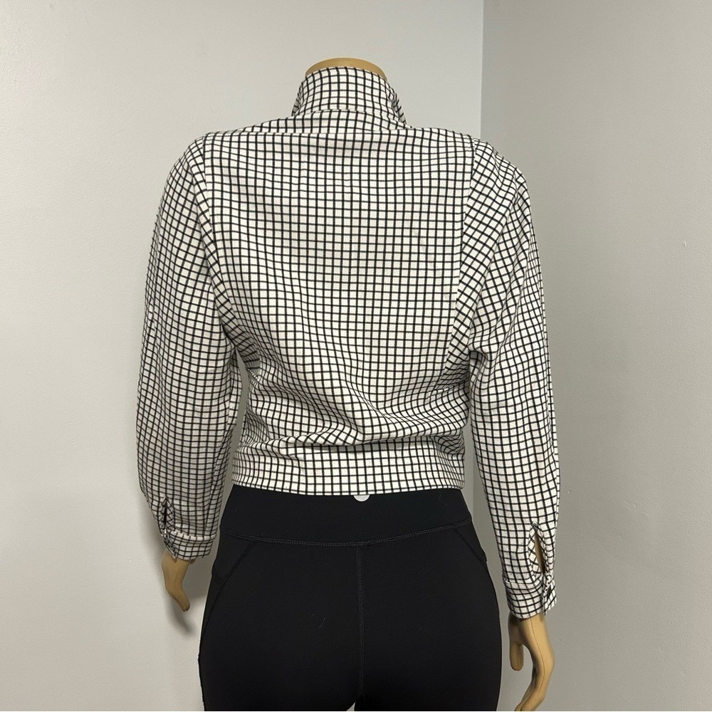 Cabi 3173 Windowpane Check Blazer Jacket Black White XXS Cropped Crest Button - Picture 6 of 10